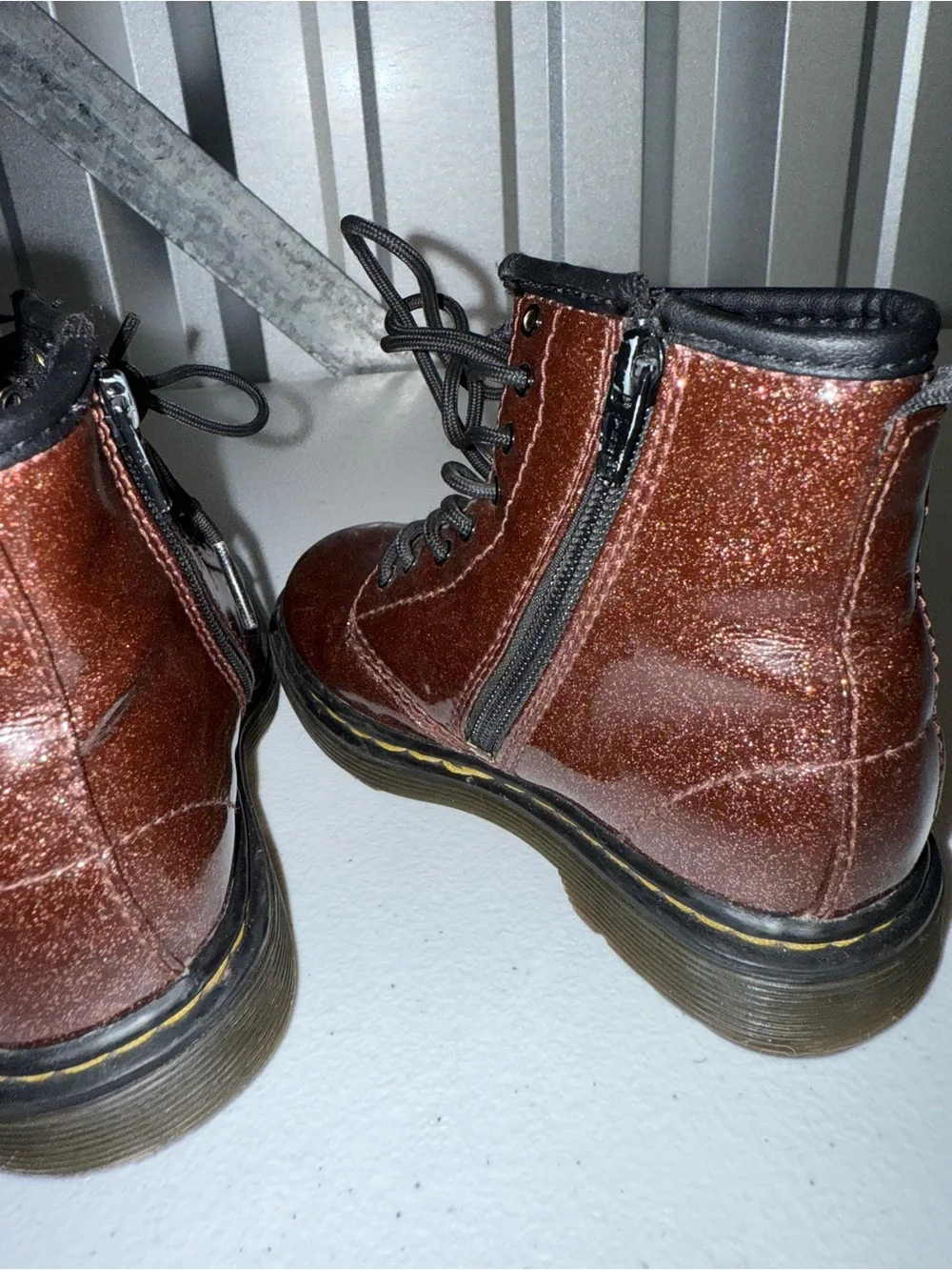 DR. MARTENS 1460 GLITTER TODDLER ANKLE BOOTS SIZE 9